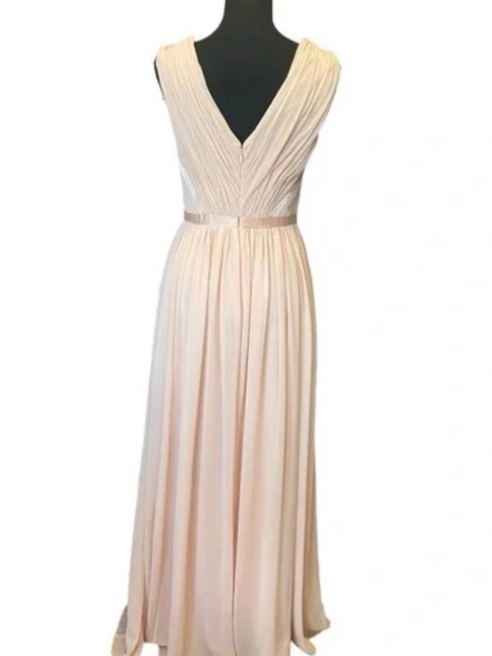 NWT Vera Wang Blush Wedding Guest V-Neck Chiffon Dress in Blush 2 XS S - Picture 5 of 5